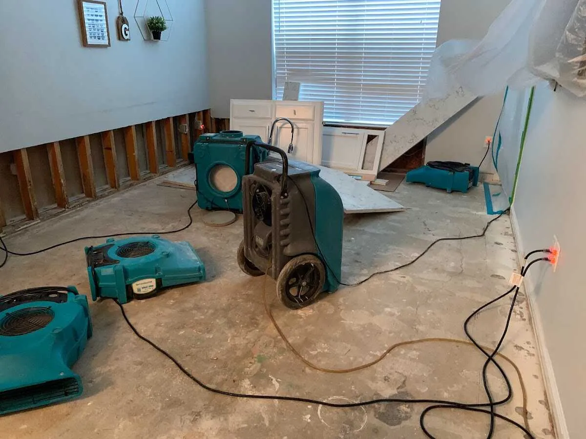 Dehumidifier in flood-cut room for Water Extraction & Removal in O'Fallon